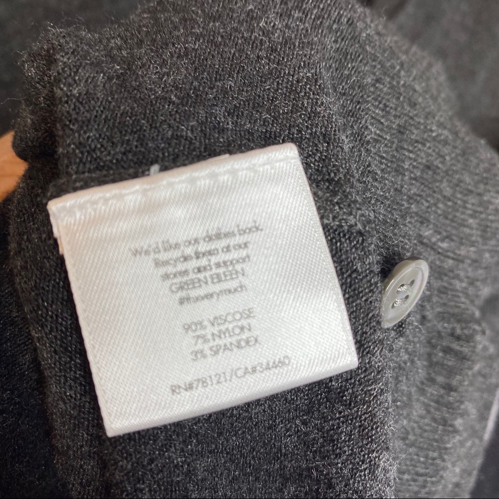 Eileen Fisher Grey Stripe  Stretch Knit Cardigan - Picture 6 of 8